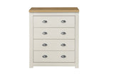 4 Drawer Chest Cream & Oak