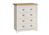 HIG4CHCRO 4 Drawer Chest Cream & Oak