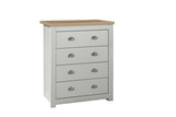 HIG4CHGOK 4 Drawer Chest Grey & Oak