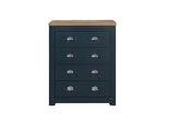 4 Drawer Chest Navy Blue & Oak