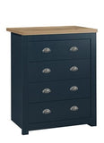 HIG4CHNOK 4 Drawer Chest Navy Blue & Oak