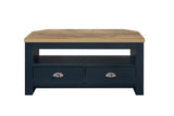 Corner TV Unit Navy Blue & Oak