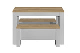 HIGDSBGOK Dining Table & Bench Set Grey & Oak