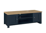 HIGLTVNOK Large TV Unit Navy Blue & Oak