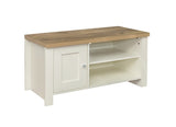 HIGSTVCRO Small TV Unit Cream & Oak