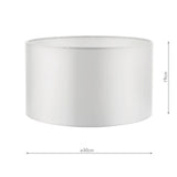 Ivory Faux Silk Drum Shade 30Cm