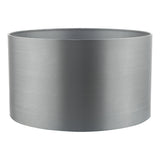 HIL1239 Grey Faux Silk Drum Shade 30Cm