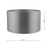Grey Faux Silk Drum Shade 35Cm