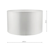 Ivory Faux Silk Drum Shade 40Cm