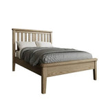 4'6 Bed with Wooden Headboard and Low Footboard Set
