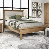 4'6 Bed with Fabric Headboard and Low Footboard Set
