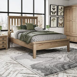 4'6 Bed with Wooden Headboard and Low Footboard Set