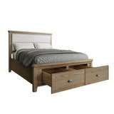 5'0 Bed with Fabric Headboard and Drawer Footboard Set