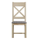 Cross Back Chair Fabric Seat in Check Grey