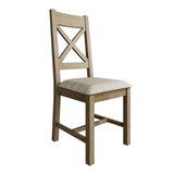 HO-CBCF-N Cross Back Chair Fabric Seat in Check Natural