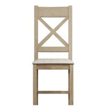 Cross Back Chair Fabric Seat in Check Natural