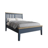 4'6 Bed with Wooden Headboard and Low Footboard Set