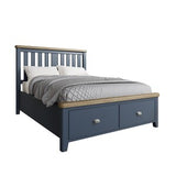 5'0 Bed with Wooden Headboard and Drawer Footboard Set