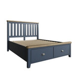 5'0 Bed with Wooden Headboard and Drawer Footboard Set