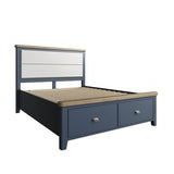 5'0 Bed with Fabric Headboard and Drawer Footboard Set