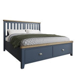 6'0 Bed with Wooden Headboard and Drawer Footboard Set