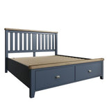 6'0 Bed with Wooden Headboard and Drawer Footboard Set