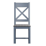 Crossback Chair with Fabric Seat in Check Grey