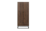 2 Door 1 Drawer Wardrobe Walnut