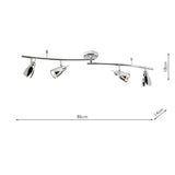 4 Light Bar Spotlight Polished Chrome (Multipack)