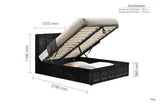 HANOT5BCVV2 King Ottoman Bed Black Crushed Velvet
