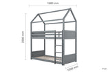 HOMBBGRY Bunk Bed Grey