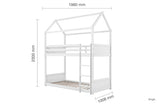 HOMBBWHT Bunk Bed White
