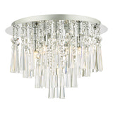 ICL5450 5 Light Flush Polished Chrome Crystal