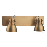 IDA7775 2 Light Wall Spotlight Natural Brass