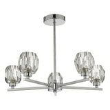 5 Light Semi Flush Polished Chrome