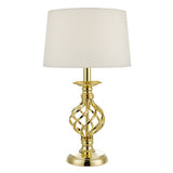 IFF4135 Touch Table Lamp Gold Cage Twist Base With Shade - Small