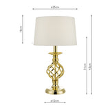 Touch Table Lamp Gold Cage Twist Base With Shade - Small