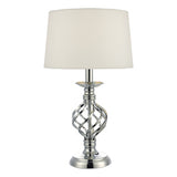 IFF4150 Touch Table Lamp Polished Chrome Twist Cage Base With Shade - Small