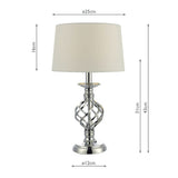 Touch Table Lamp Polished Chrome Twist Cage Base With Shade - Small