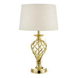 IFF4335 Touch Table Lamp Gold Cage Twist Base With Shade - Large