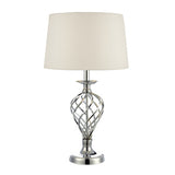 IFF4350 Touch Table Lamp Polished Chrome Twist Cage Base With Shade - Large