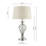 Touch Table Lamp Polished Chrome Twist Cage Base With Shade - Large