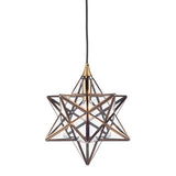 ILA0175 Small Star Pendant Antique Brass Glass
