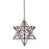 Small Star Pendant Antique Brass Glass