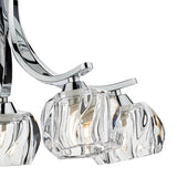 5 Light Semi Flush Polished Chrome And Clear Glass