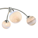 4 Light Semi Flush Polished Chrome Planet Glass