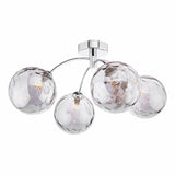 IZZ0450-10 4 Light Semi Flush Polished Chrome Smoked Dimpled 150Mm Glass