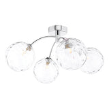 IZZ0450-12 4 Light Semi Flush Polished Chrome Clear Dimpled 150Mm Glass