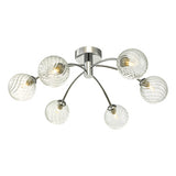 IZZ0650-03 6Lt Semi Flush Polished Chrome Twisted Glass