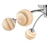 6 Light Semi Flush Polished Chrome Planet Glass